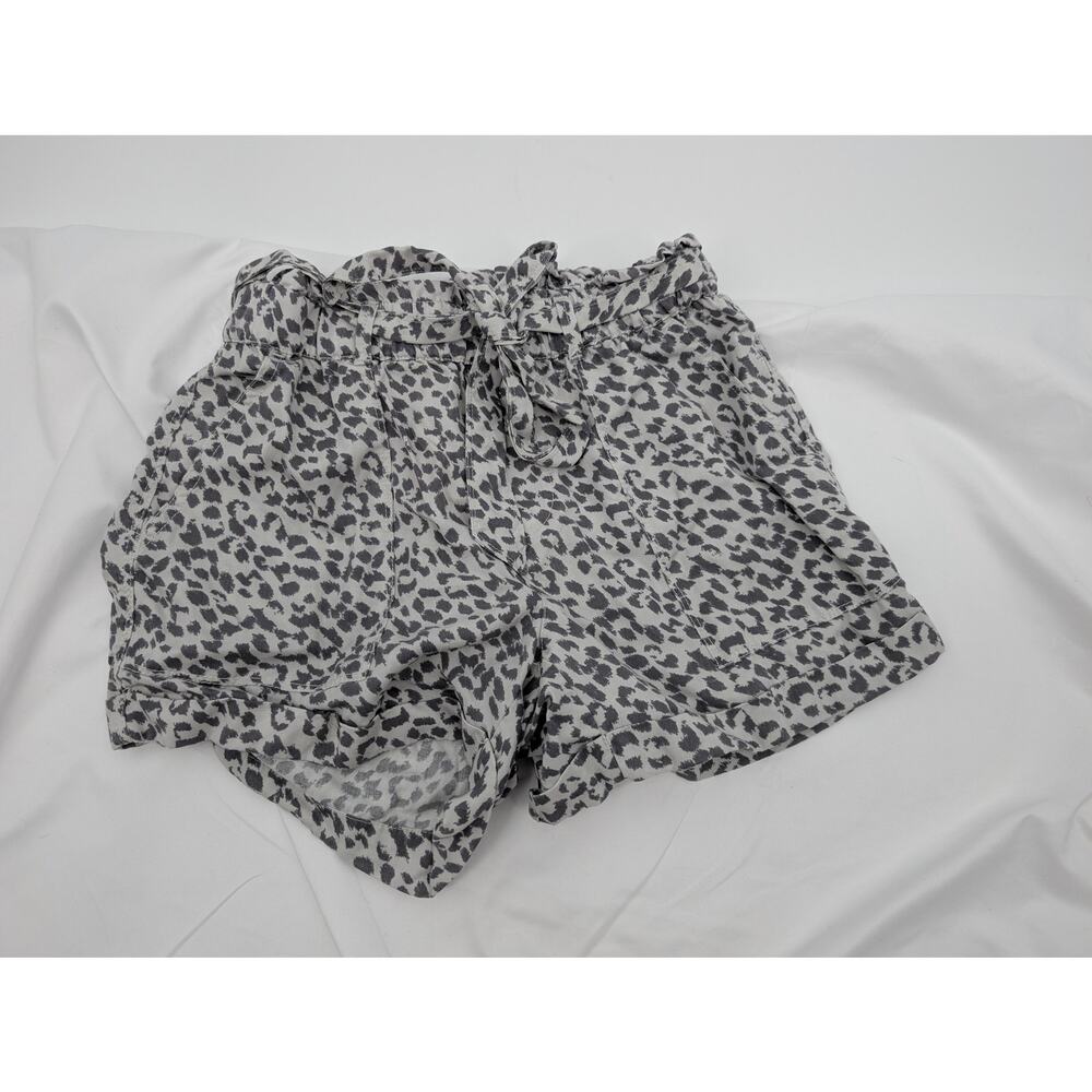 Aerie Leopard Print Ruffle Paper Bag Shorts High Waist Women's XS